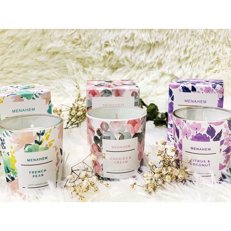 Menahem Scented Candle Tri Colour Premium Smokeless and Relaxing