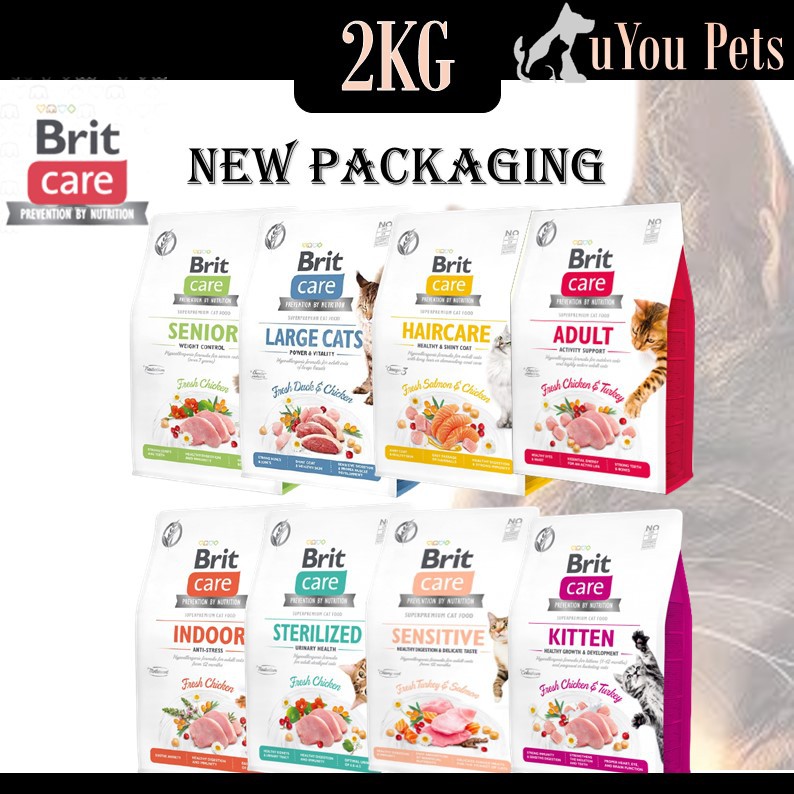 Brit Care Cat Food 2kg ( Kitten, Adult, Indoor, Large Cats, Sterilized Urinary, Sensitive