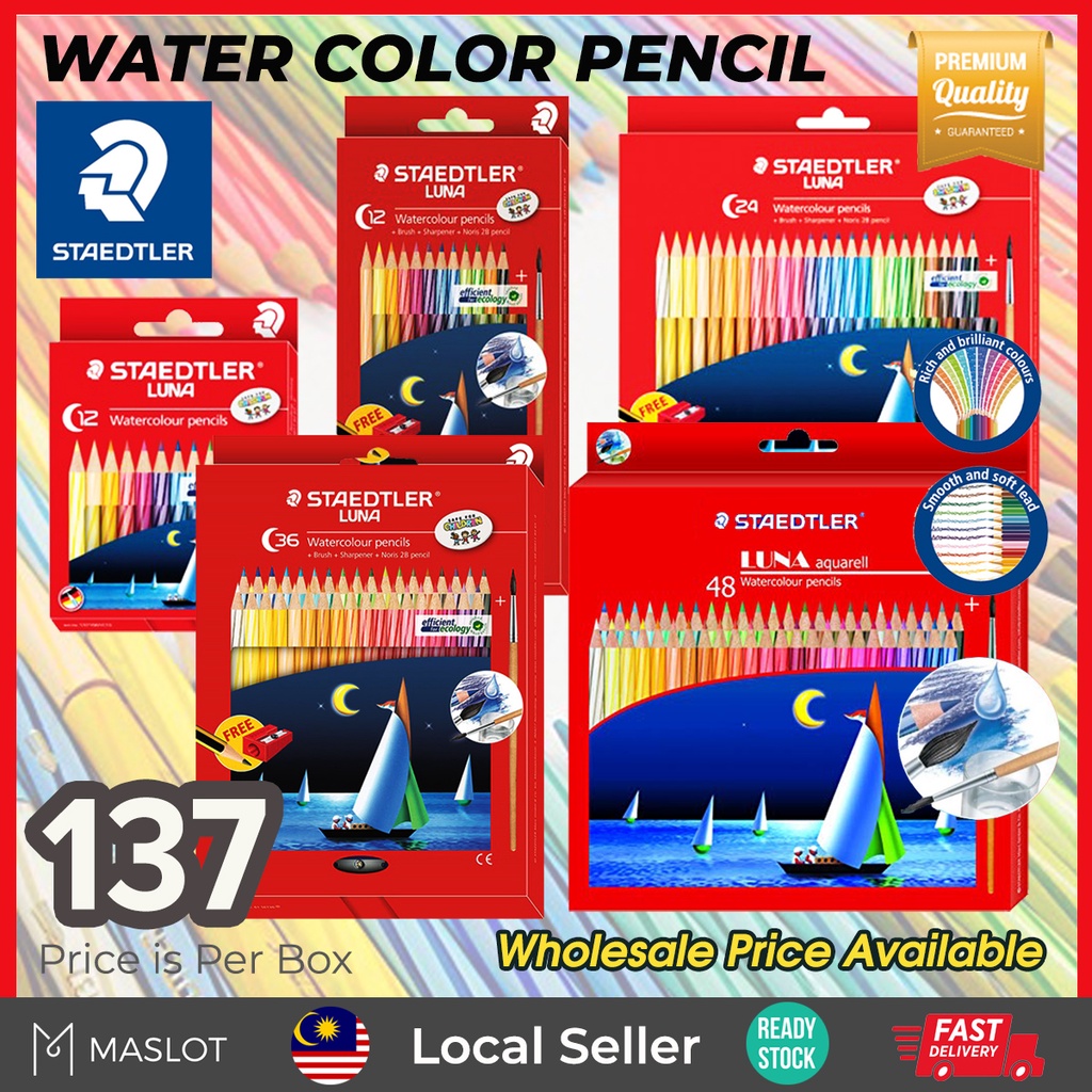 Staedtler Luna Premium Watercolour Pencils Set 12S/12L/24L/36L/48L (137
