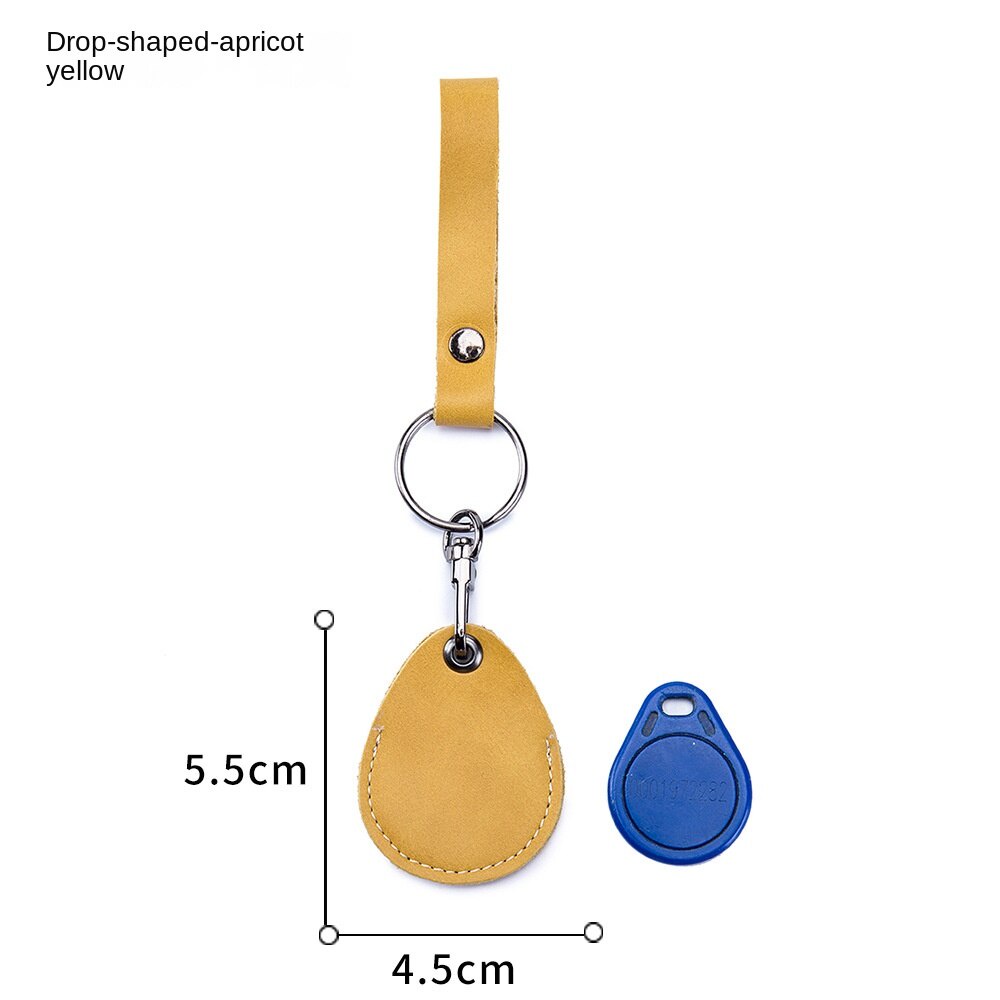 GENODERN Leather Keychain with Doorlock Access Card Tags Key Ring ID Card Case Keychain Access