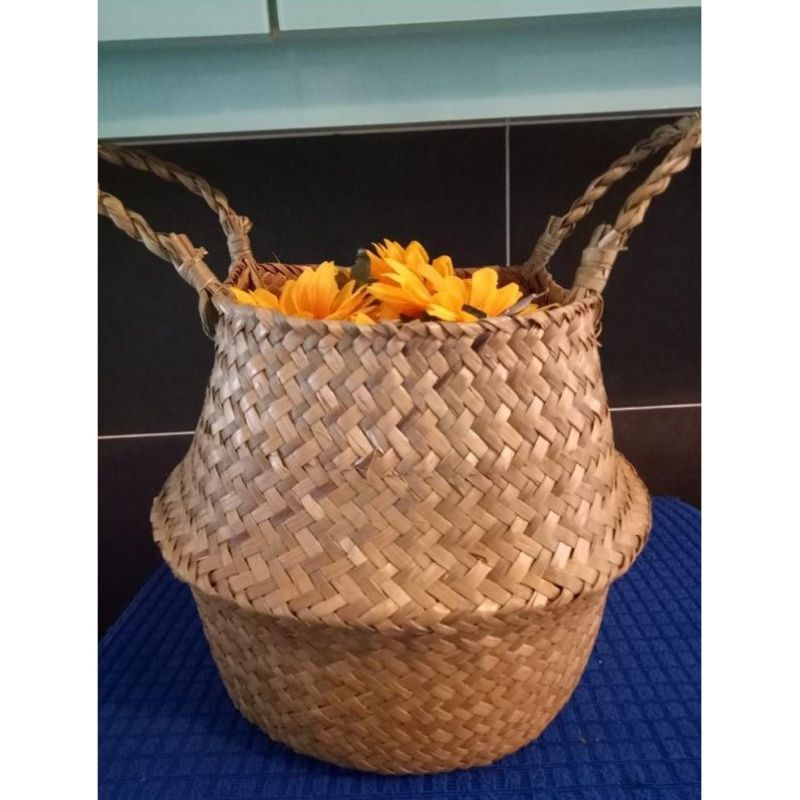 🔥MURAH🔥Pasu Hiasan Seagrass basket / Rotan Shopee Malaysia