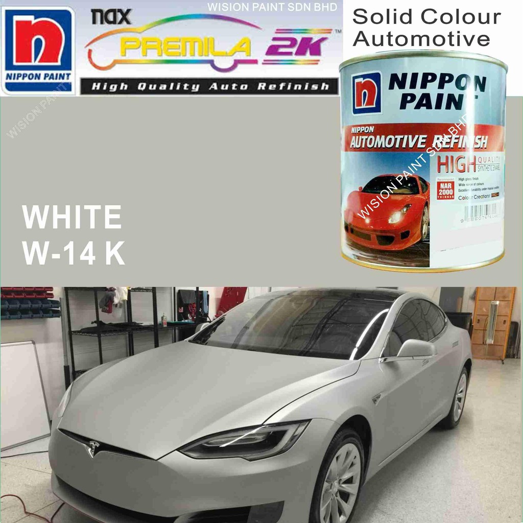 CAR PAINT / WHITE W14 K ( 1L ) NIPPON AUTOMOTIVE REFINISH PAINT / CAR CARE / EXTERIOR CAR PAINT