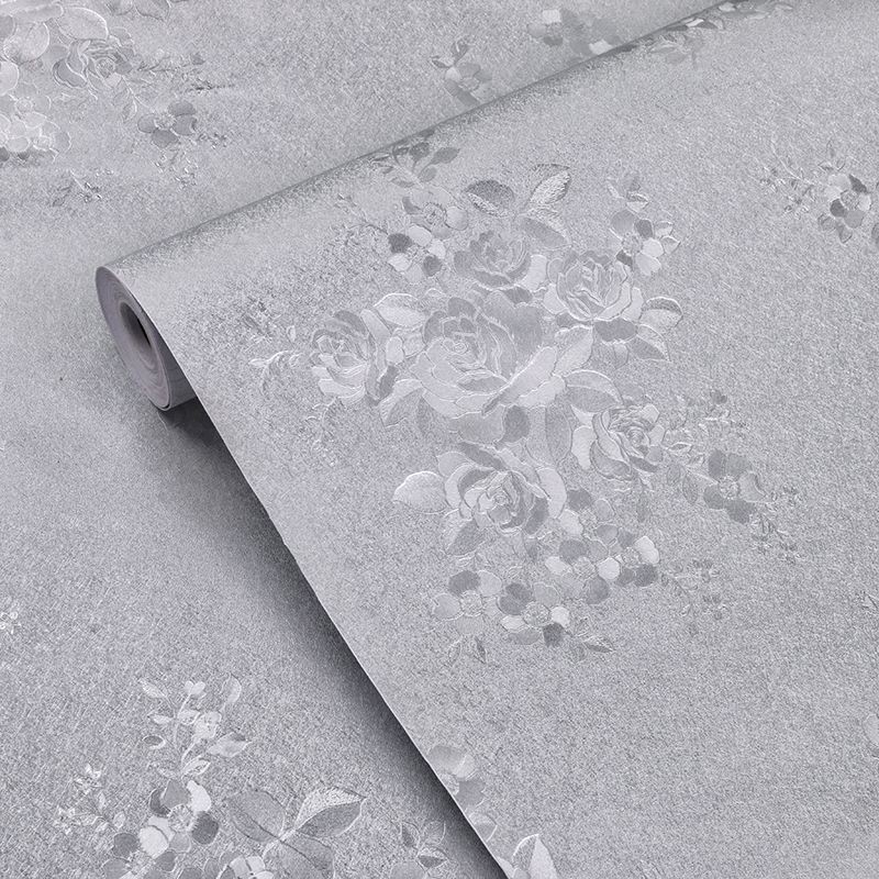 Floral Wallpaper Sticker Wall Paper Dinding Rose Flower Wall Sticker