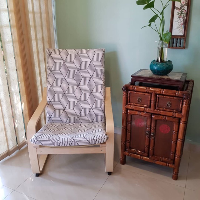 IKEA POANG/ PELLO Chair Cushion Cover White  Shopee Malaysia