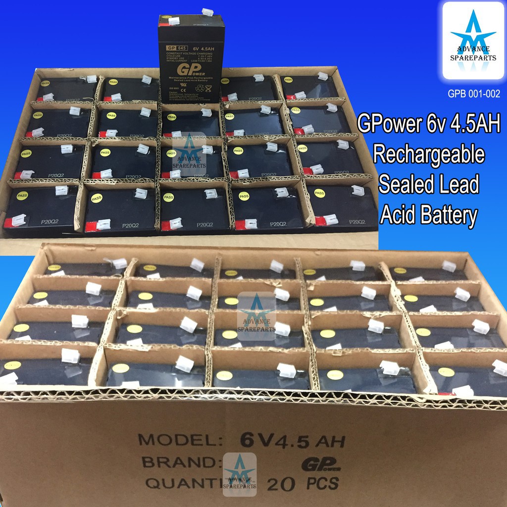 GP 645 GPower 6v 4.5ah Rechargeable Battery Sealed Lead Acid Battery