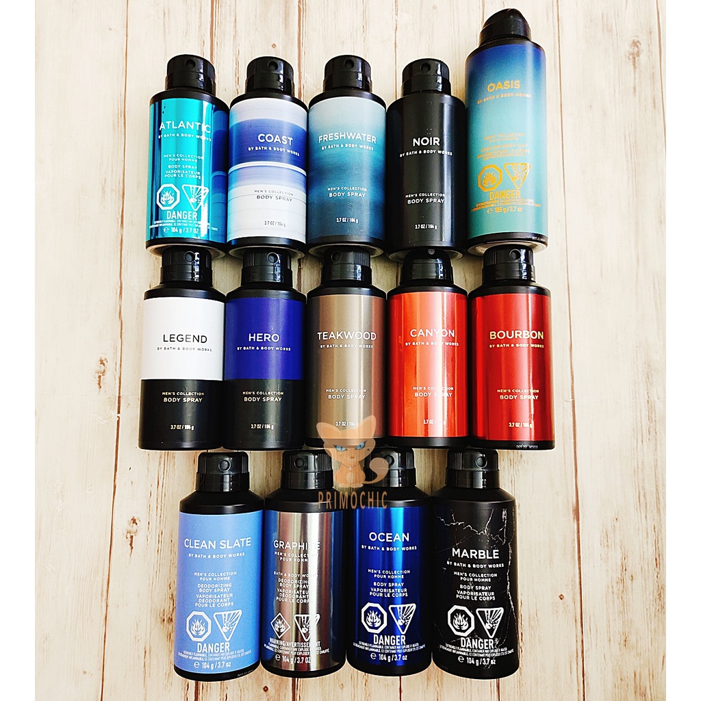 Men Cologne Bath and Body Works Deodorant Deodorizing Body Spray After