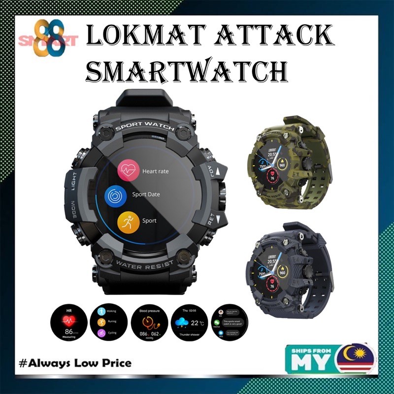 (88Smart.My)LOKMAT Attack Smart Watch Bluetooth IP67 Water Resistan
