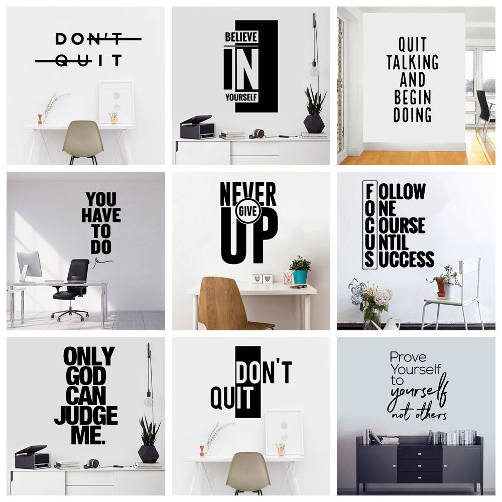 Quote Motivational Sentence Wall Stickers Art Wallpaper For Living
