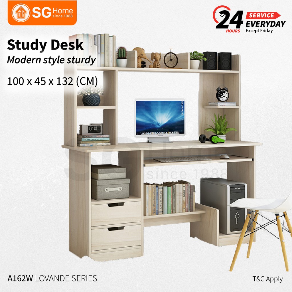 [READY STOCK] Study Writing Desk 100cm x 45cm x 132cm Computer Desk