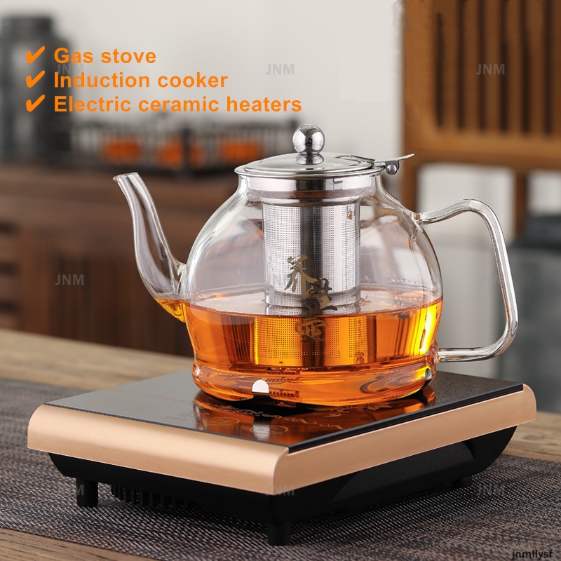 1.2L Glass Teapot，Glass teapot that can be heated with an induction