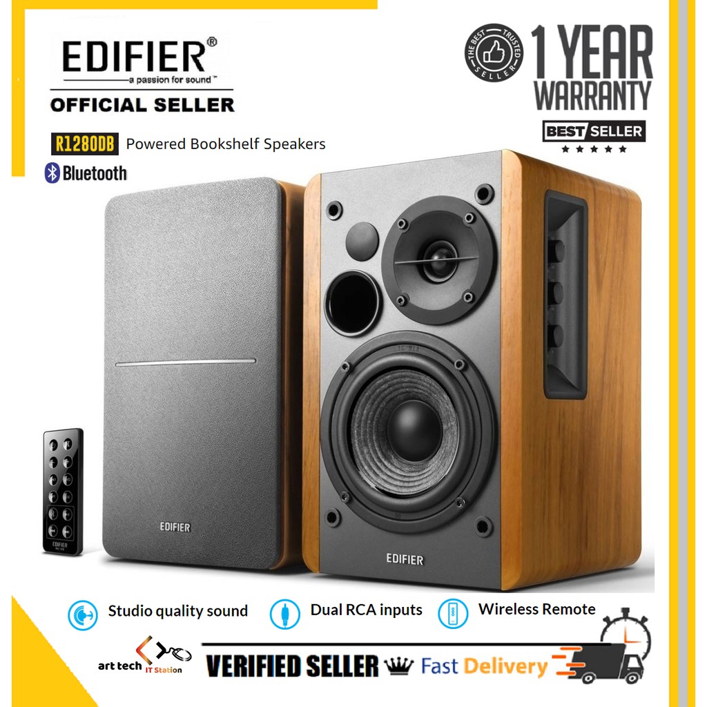 Edifier R1280DB Bluetooth High Performance Bookshelf Speaker | Edifier
