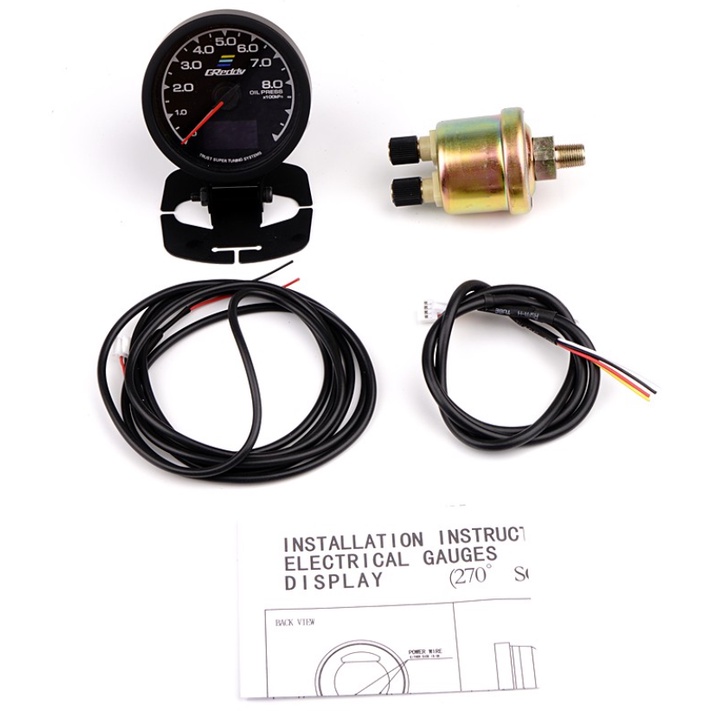 Greddy Digital Multi Gauge Meter 2 in1 Display Watertemp Voltage Turbo 34 colour RGB Shopee