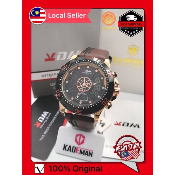 🇲🇾Ready stock🇲🇾 Kademan K9048 Big Watches for Men Multiple Time Zone