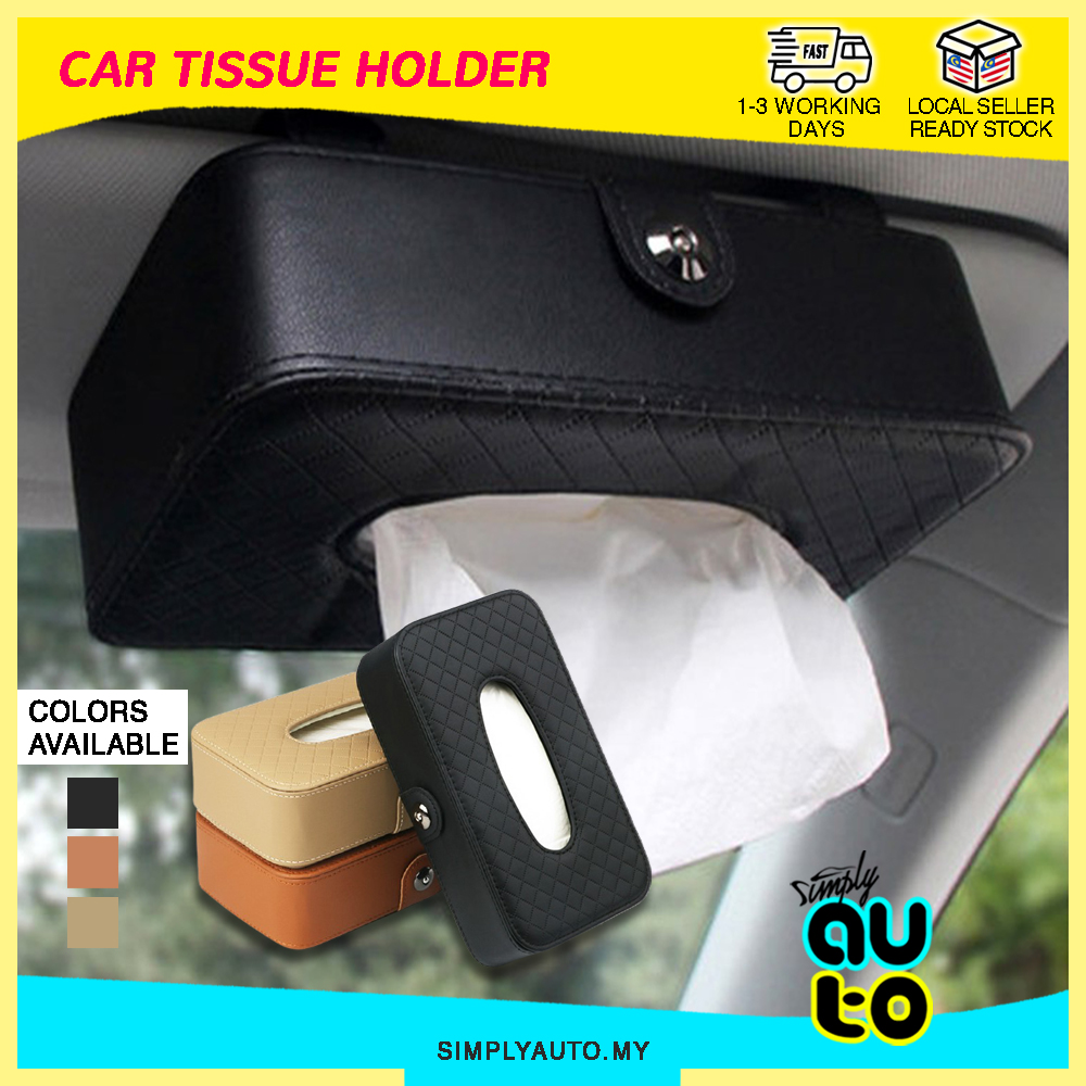 SIMPLYAUTO Luxury Car Sun Visor Tissue Box Holder Sun Visor Napkin Holder Hanging Car Tissues