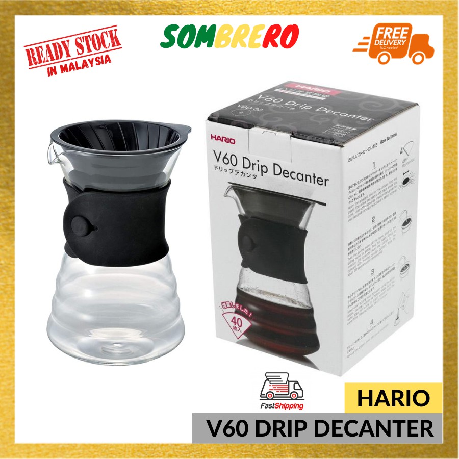 HARIO V60 DRIP DECANTER 700ML 1 4 CUPS HEATPROOF GLASS VDD