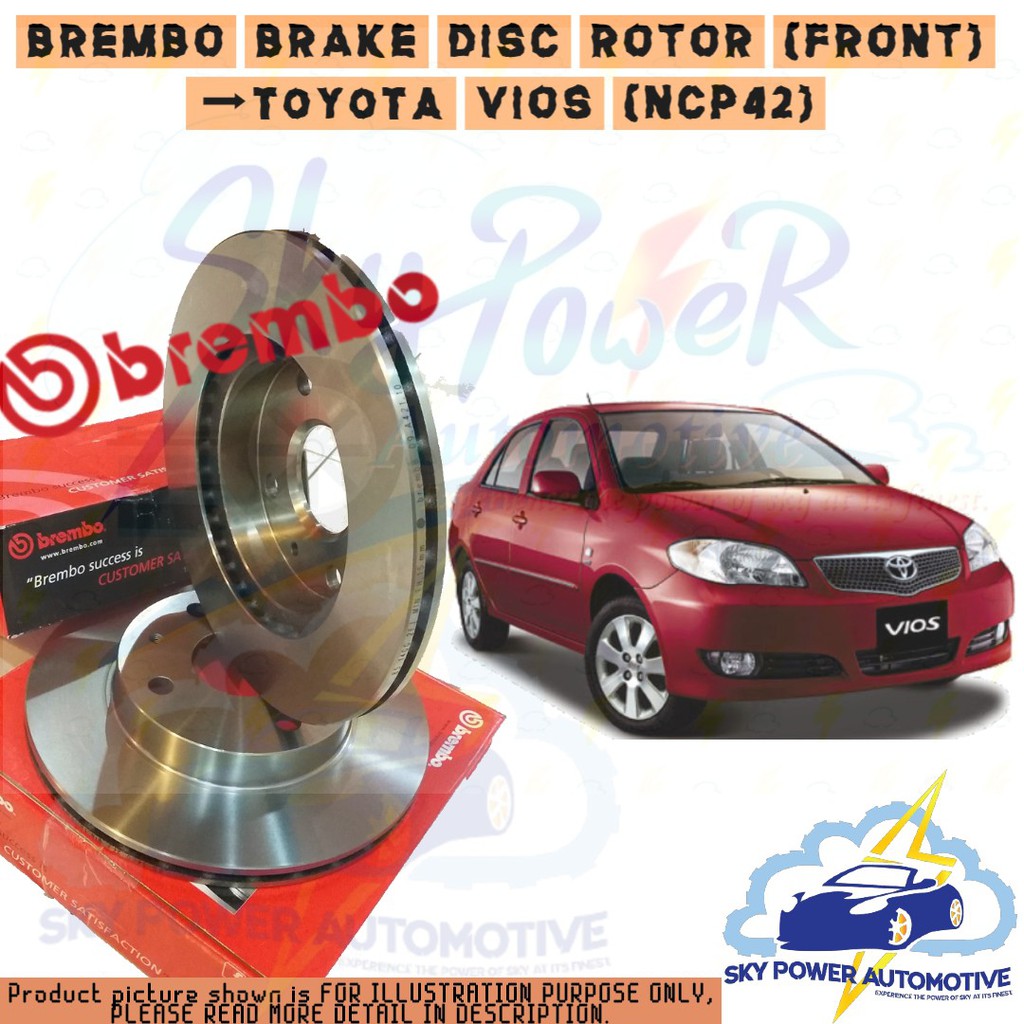BREMBO TOYOTA VIOS (NCP42) BRAKE DISC ROTOR (FRONT) Shopee Malaysia