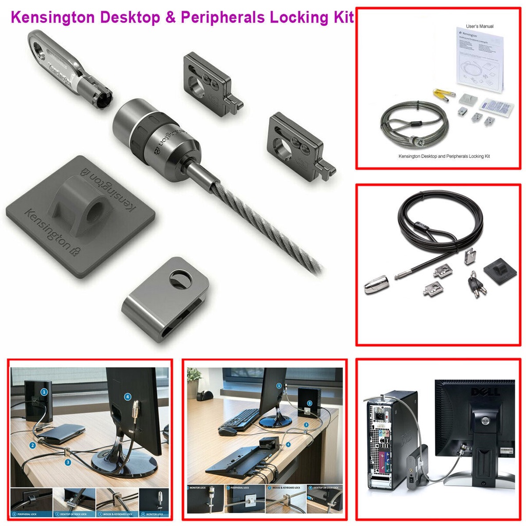 Kensington K64615US Desktop computer & Peripherals Locking Kit keyed