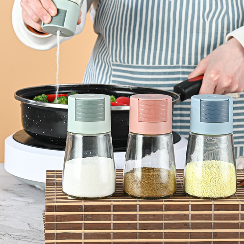 0.5g Metering Salt Shaker Salt Sugar Dispenser Tank Push Type Spice