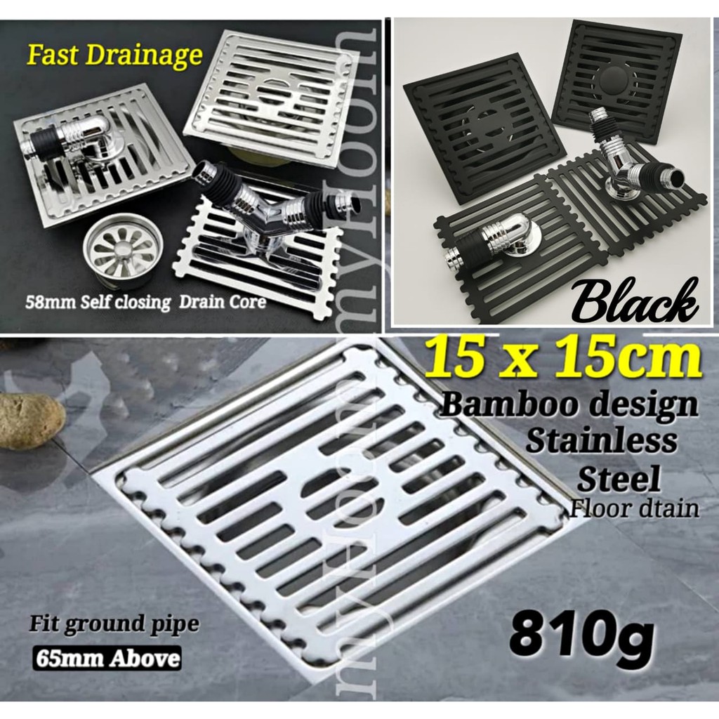 15x15cm, 12x12cm floor trap. Bathroom. Kitchen. Washing Machine