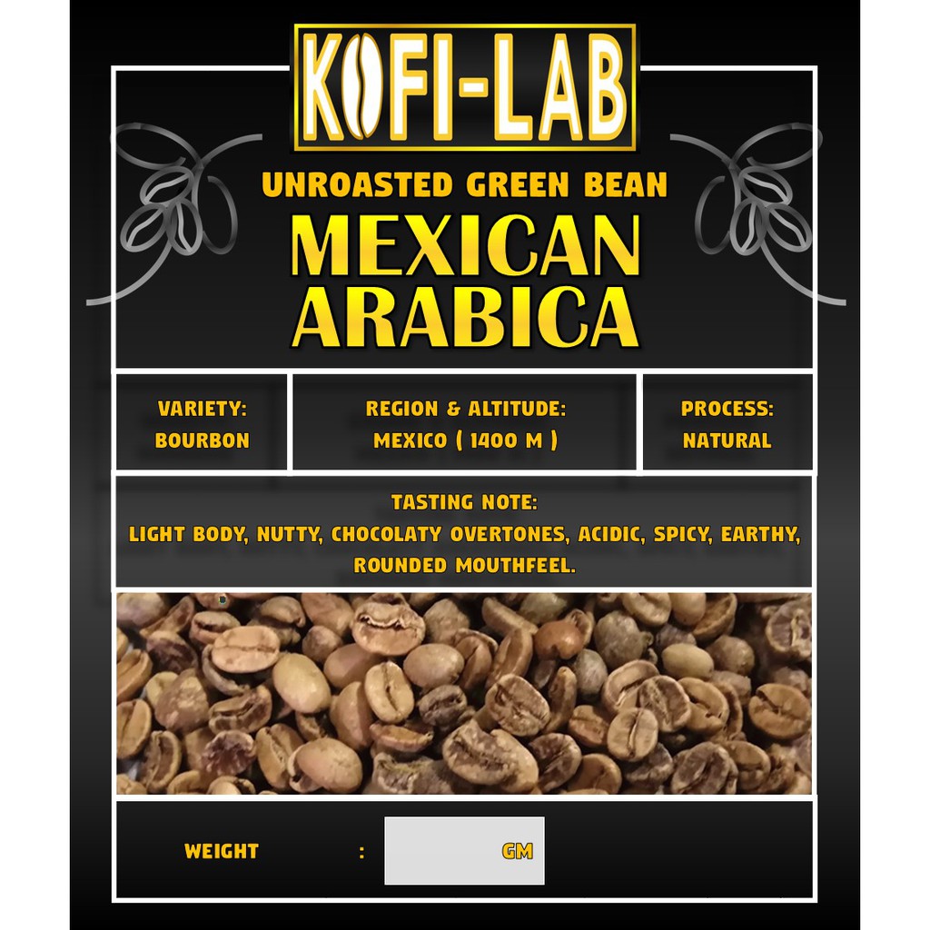 UNROASTED GREEN RAW ARABICA COFFEE BEAN Mexico Brazil Colombia