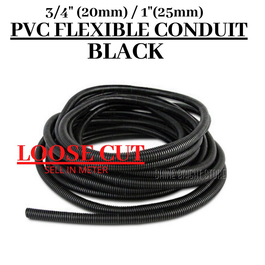 PVC FLEXIBLE CONDUIT BLACK / PVC FLEXIBLE PIPE BLACK / BLACK CONDUIT