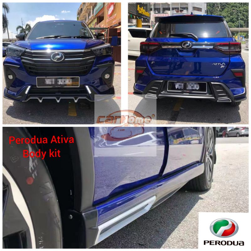 Perodua Ativa Gear Up GU look body kit skirting with spoiler with paint
