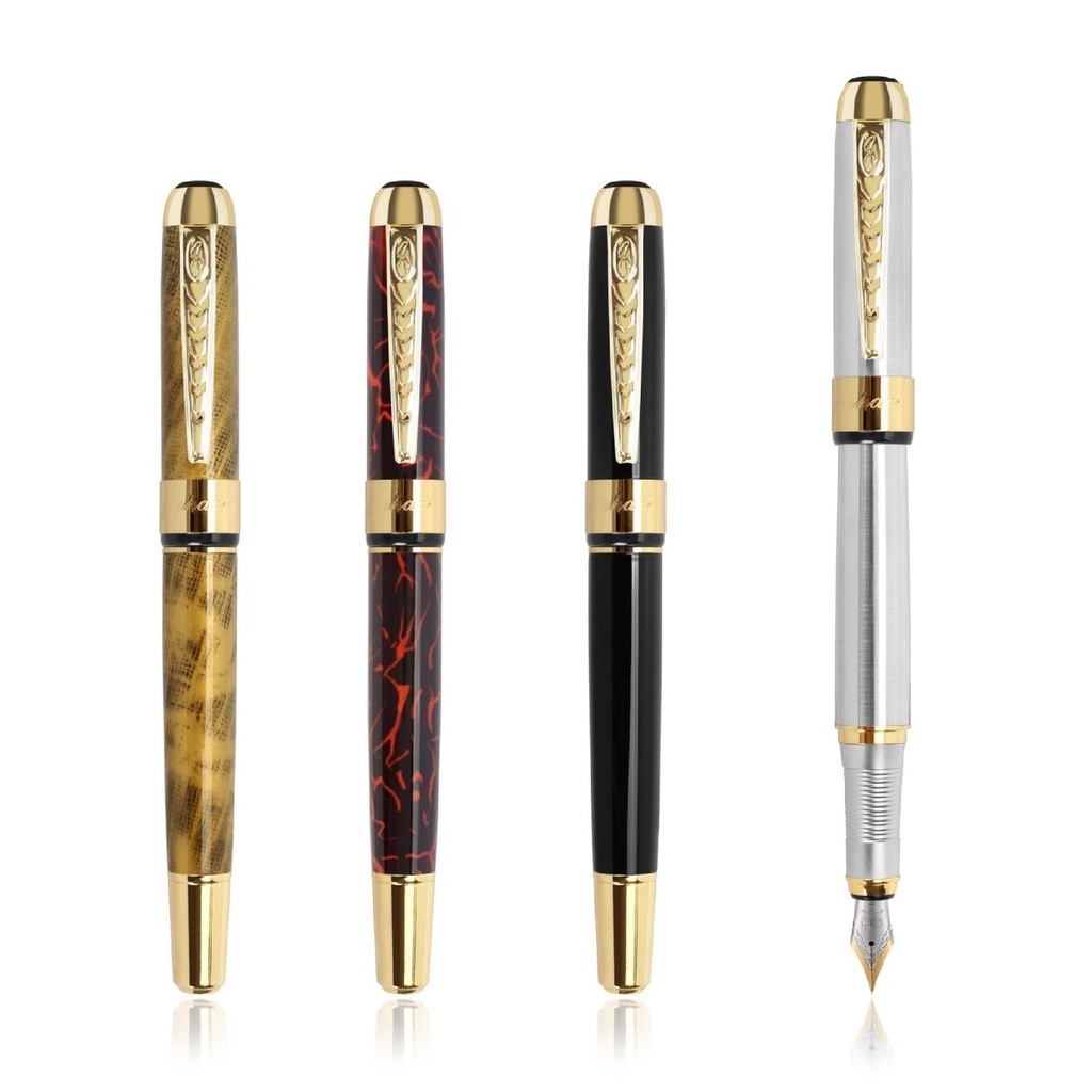PenLab Jinhao Gold Arrow Fountain Pen Luxury Color Barrel Steel Metal