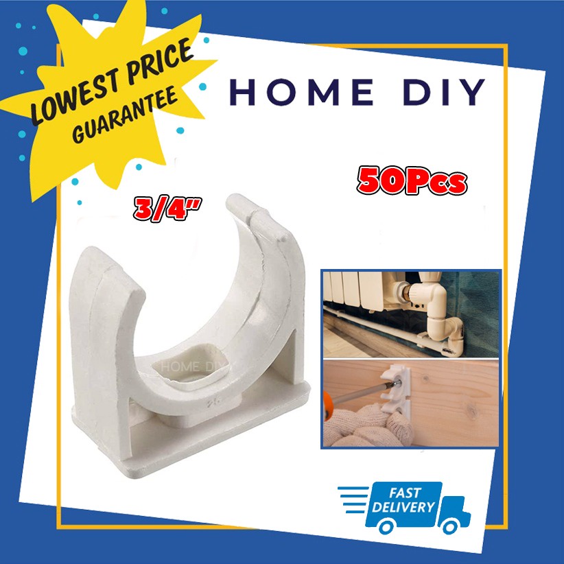 50PCS 20MM 3/4" PVC ELECTRICAL CONDUIT SADDLE U CLIP PVC CONDUIT SADDLE