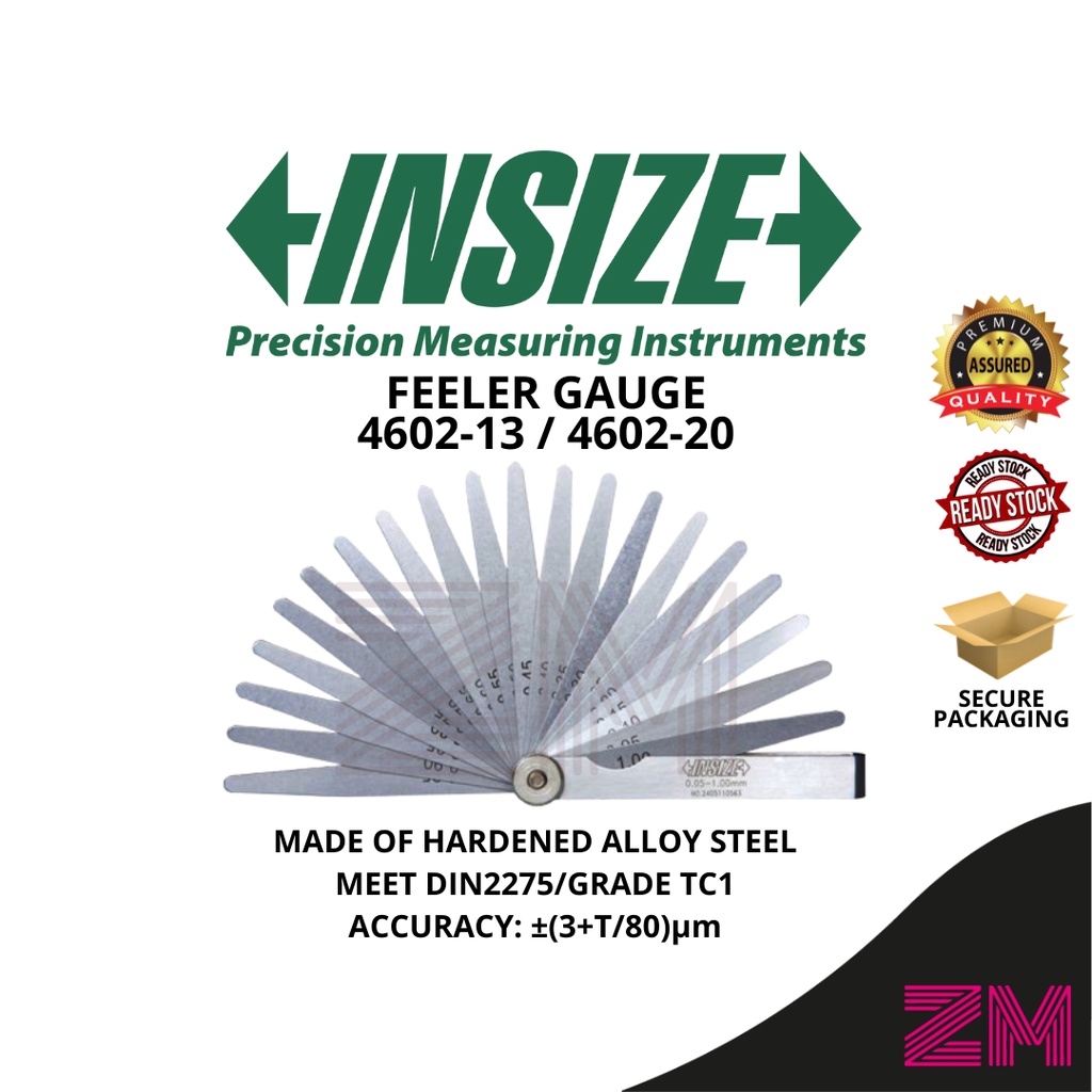 INSIZE Feeler Gauge 460213 / 460220 (0.051.00mm) 💥Ready Stock💥