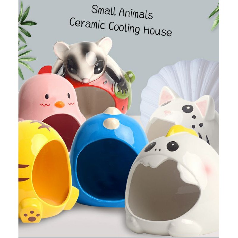 XL Ceramic Cooling House Chinchilla Hedgehog Large Size Hiding cave rodent sugar glider guinea