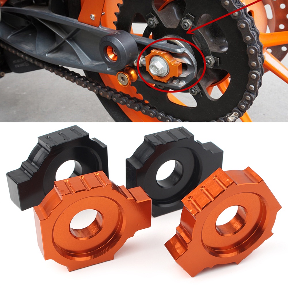 CNC Rear Axle Blocks Chain Adjuster For KTM RC 125 200 390 Duke 2011