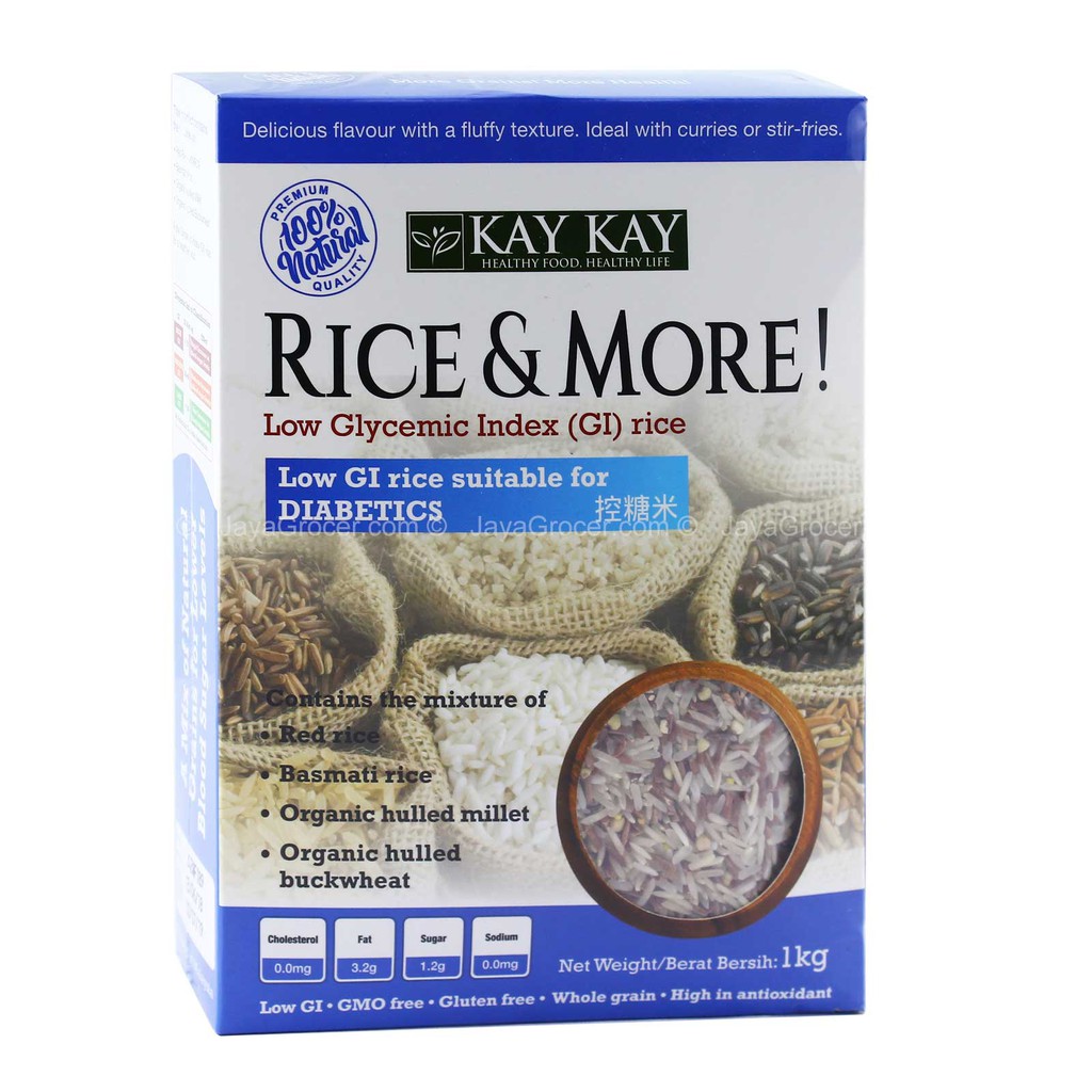 KAY KAY RICE&MORE LOW GI RICE FOR DIABETICS 1KG (EXP 08/2020) Shopee