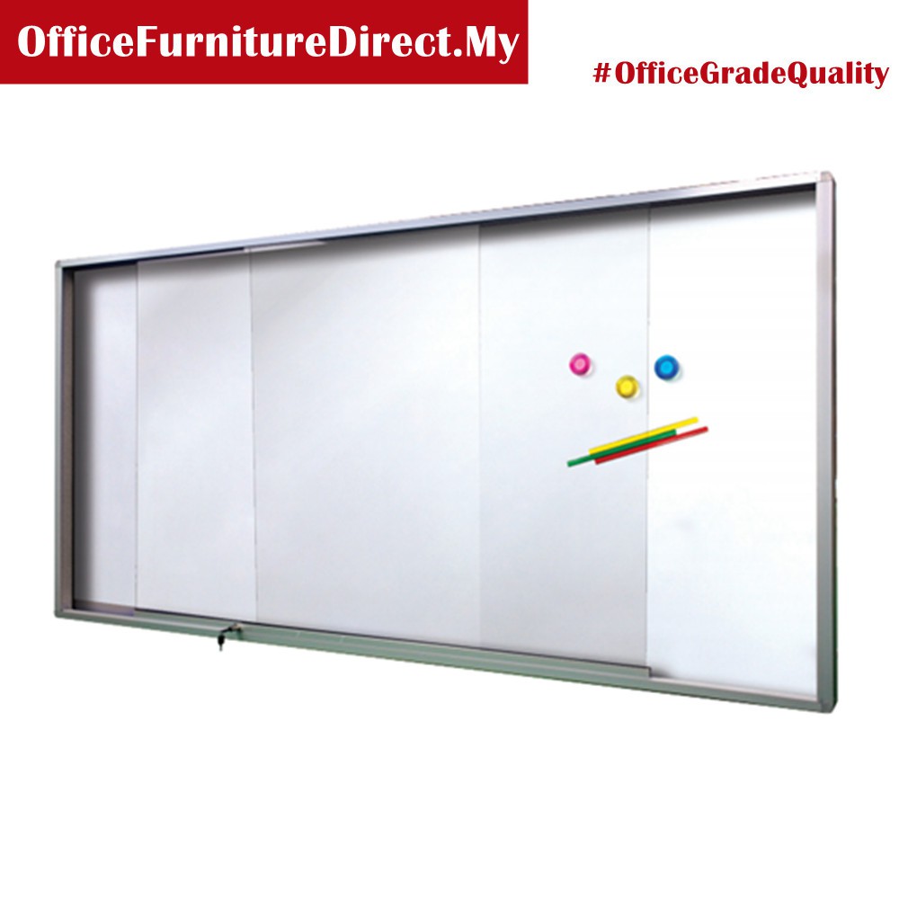 ALUMINIUM FRAME WHITE BOARD SLIDING GLASS