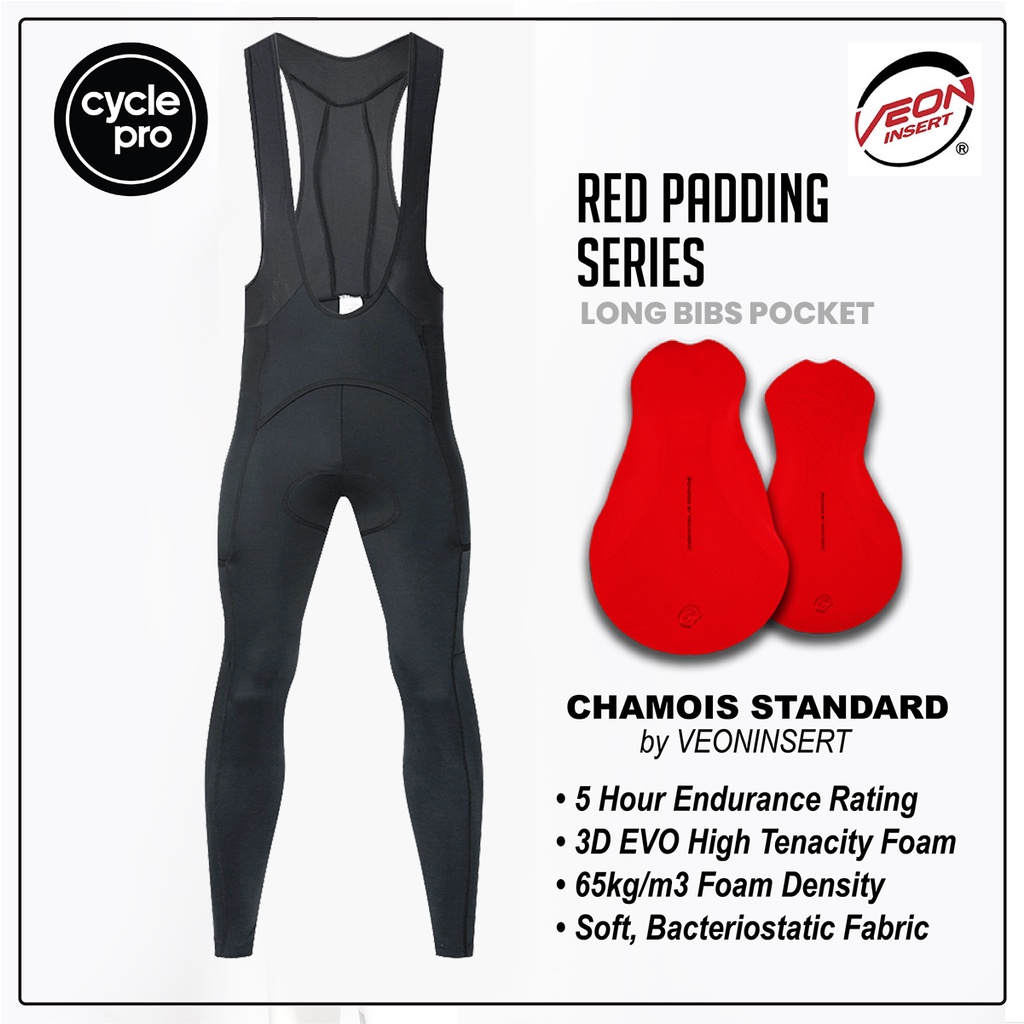 Cyclepro Long Cycling Bib Pants Chamois Padding (Suit for long ride