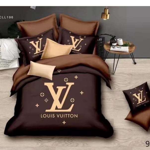 Set LV Soft and Luxurious Cadar Fitted Bedsheet Cotton Bedding Pillow