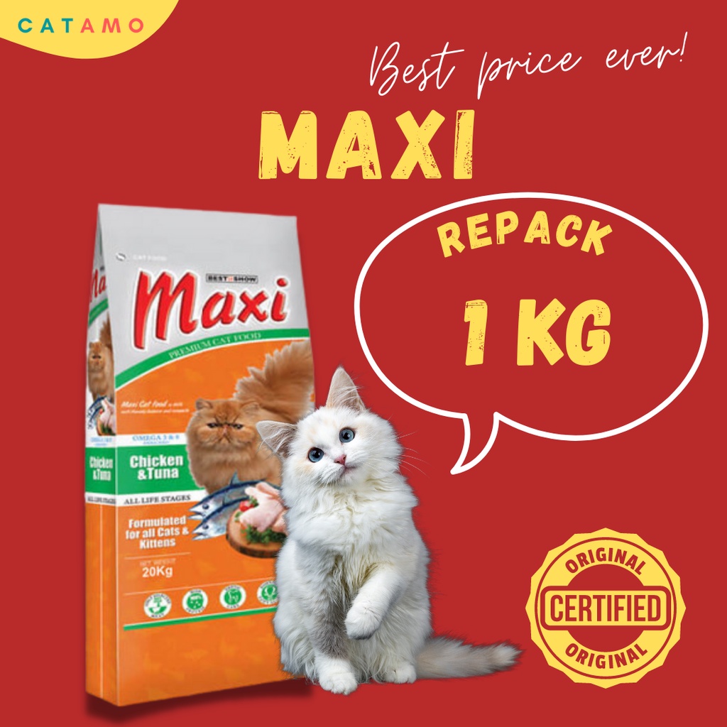 Maxi Premium Cat Food Repack 1KG Shopee Malaysia
