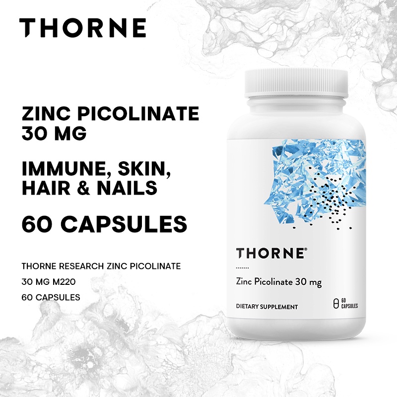 Thorne Research Zinc Picolinate 30 mg 60 Capsules (BBE 11/2023