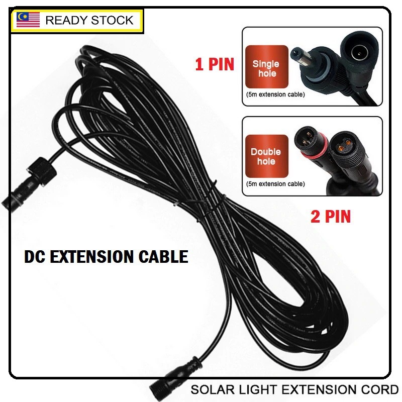🌻 Local Stock 🌻 Led Solar Flood Light Extension Wire Cable 5*0.3m