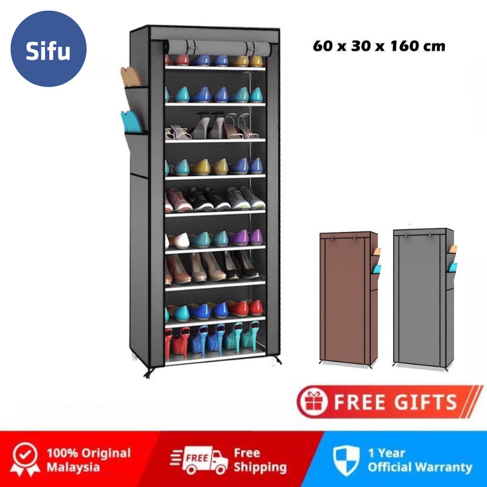 XG10 10 Tier Shoe Rack Dust Cover Shopee Malaysia