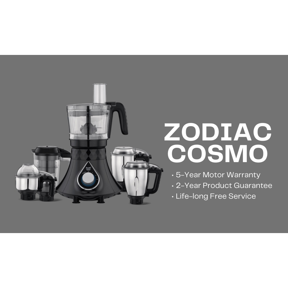 Preethi Zodiac Cosmo MG 236 Mixer Grinder 750Watt 5 Jars (Black