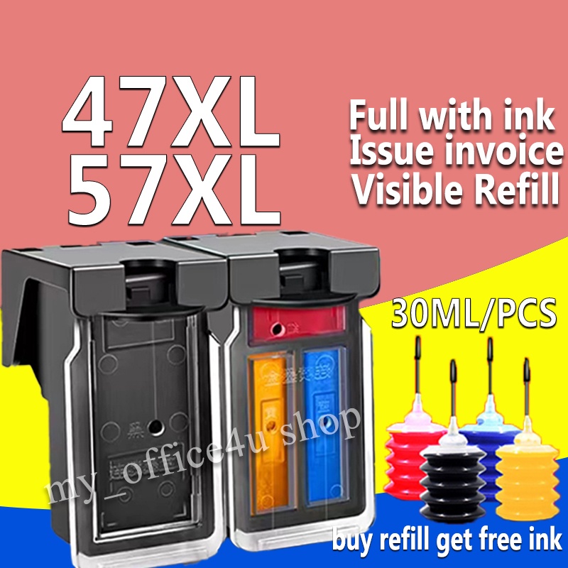 Canon PG 47, PG47, PG47 or cl57, cl57 refillable ink Cartridge for