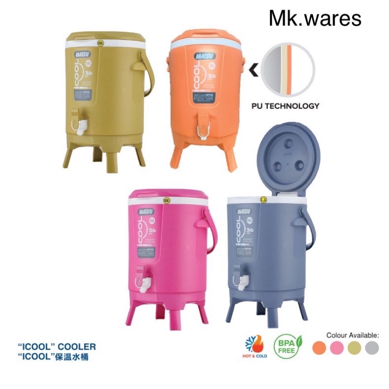 MATSU ICOOL COOLER 6,8,10&14Ltr/Water Cooler/Drink JAR/Bekas Air Panas
