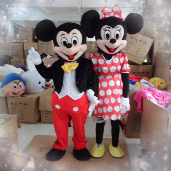 Mickey and Minnie Mascot Costume Cartoon Character Party Carnival