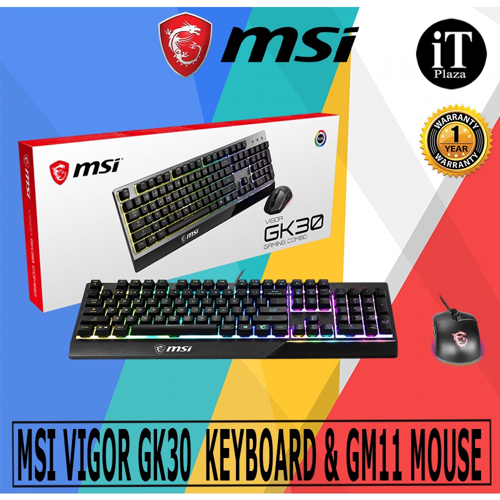 MSI VIGOR GK30 GAMING KEYBOARD & CLUTCH GM11 GAMING MOUSE COMBO