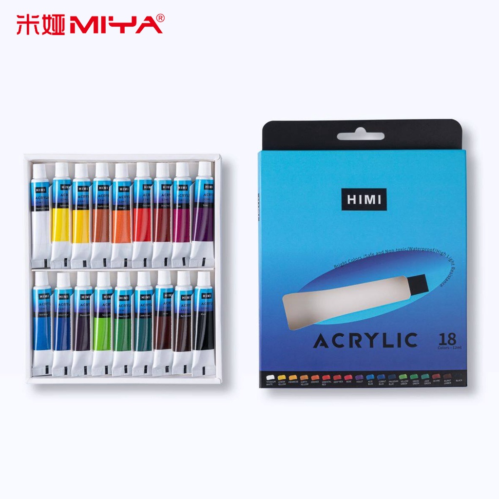 Himi Acrylic Paint Tube Set 12/18/24/36 Colors (12ml) Shopee Malaysia