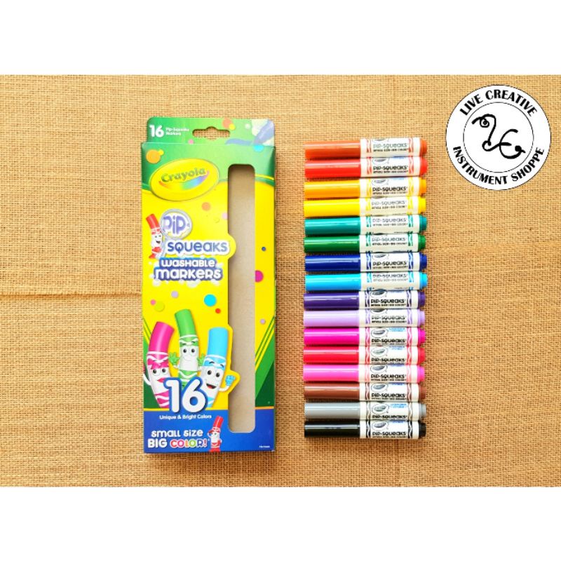 CRAYOLA Pip Squeak WASHABLE Marker Set of 16 (071662087036) Shopee