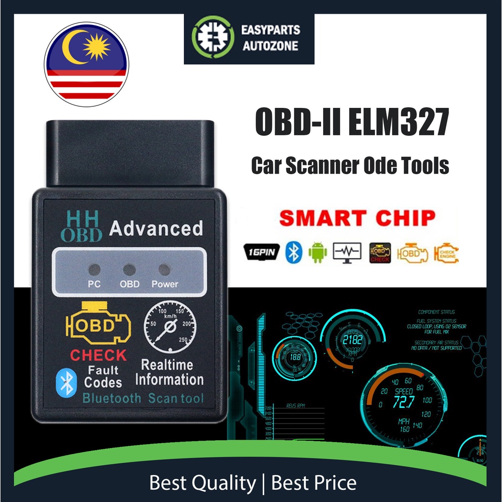 Autozone LM327 OBD ADVANCED ELM ELM327 Bluetooth OBD2 Scanner CAR