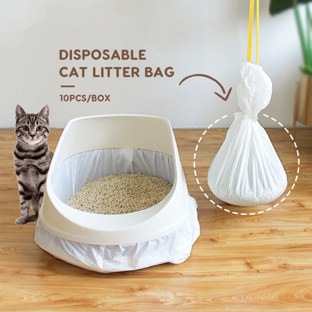 Beg Sampah Kucing/Cat Litter Bag Hygienic Drawstring Pet Sand Litter