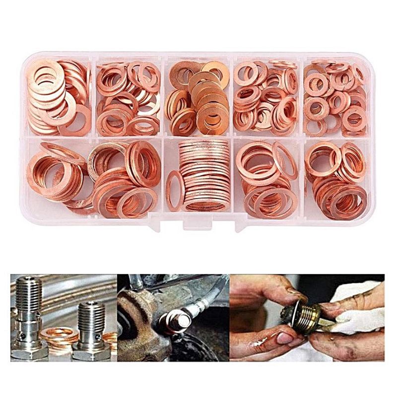 200pcs ring copper washer flat ring seal gasket assortment set Shopee