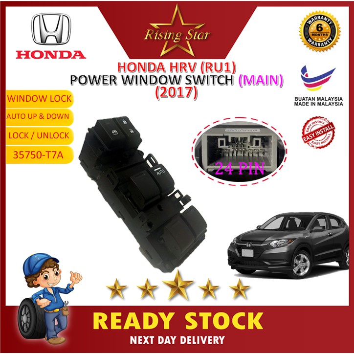 [HONDA HRVRU1(2017)POWER WINDOW SWITCH MAIN / MASTER/DRIVE SIDE] OEM